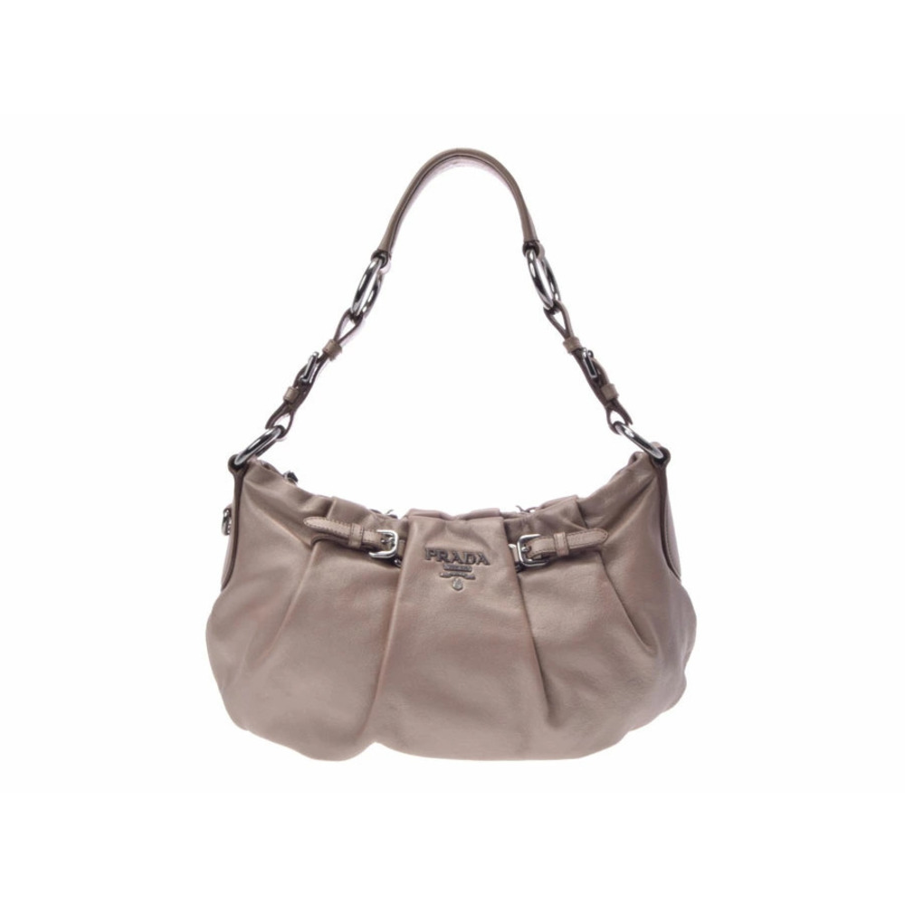 Prada Hobo Bag soft calfskin Bron White finish card